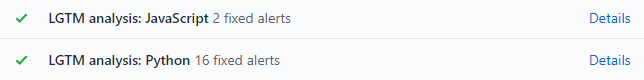 2 checks passed for a Github pull request