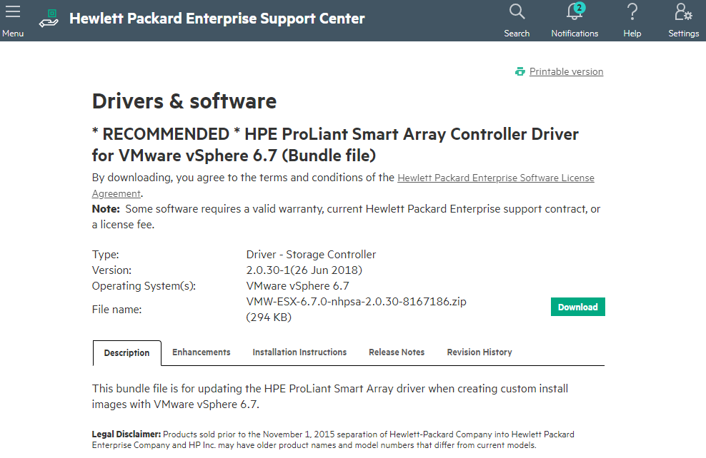 HP Smart Array driver download